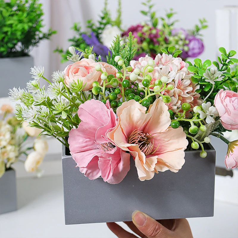 Kunstplanten Bloemen Ingemaakte Buxus In Potten Greenery Regeling Tafel Middelpunt Schoorsteenmantel Plank Keuken Bureau Decor