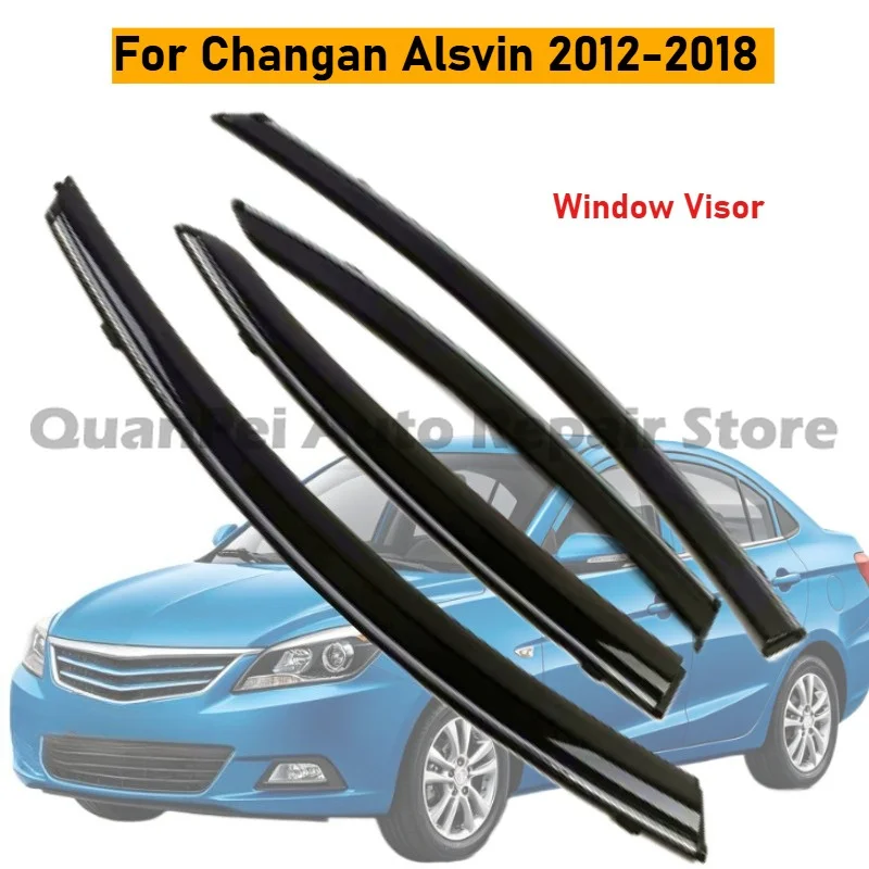 Window Deflector Rain Deflector Door Visor Weather Shield Precise Fit 4Pcs Set For Changan Alsvin 2012-2018 Sturdy Accessories