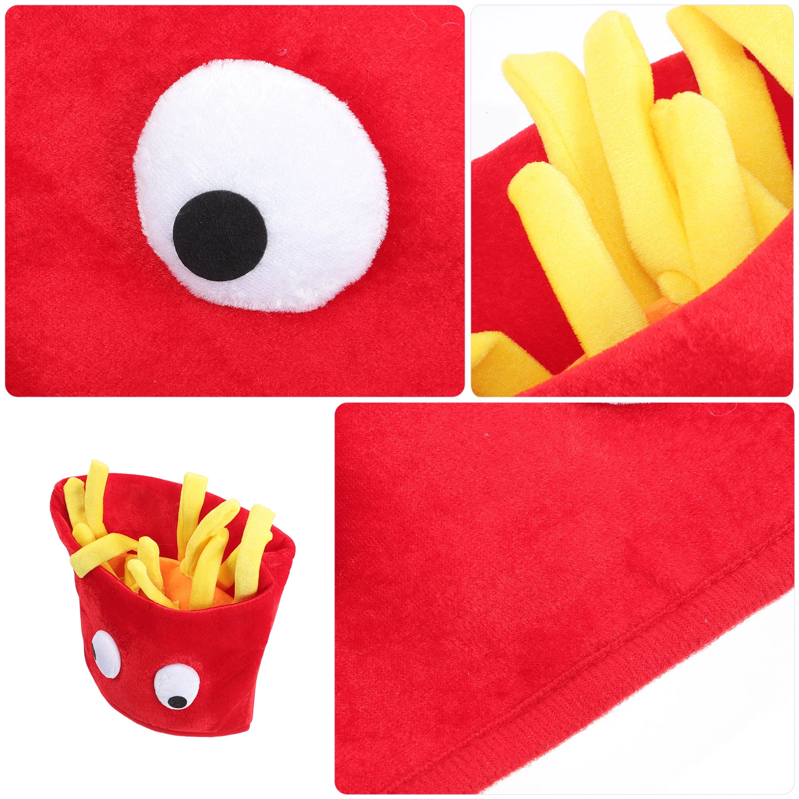 French Fries Hat Costume Funny Hats Gift Shape Cloth Party Prop Carnival Photo Headdress