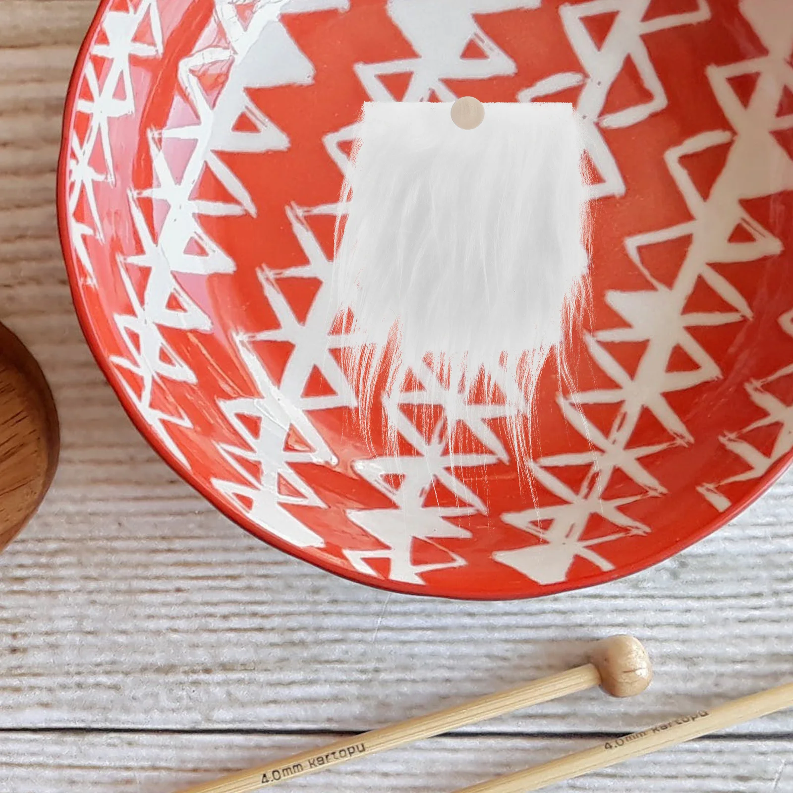 

1Set Gnome Beard Making Kit Faux Precut Beards Wood Bead Braids Craft Materials for Xmas DIY Home Wedding Party Decor