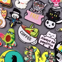 Avocado Cat Patch fusibile/ricamato Patch ferro sulle toppe per abbigliamento toppe termoadesive per vestiti giacca Jeans Sticker