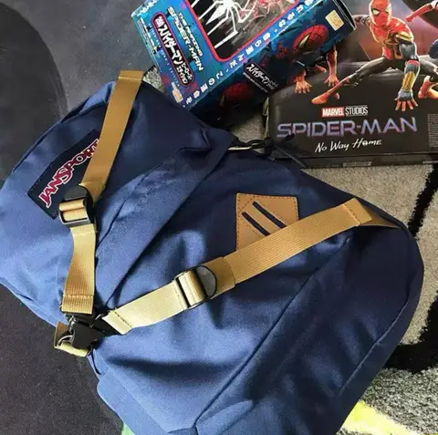 Spider-Man Superbreak Backpack, Navy Blue Garfield Andrew Travel BookBag Laptop Bag for Boys Students Birthday Gift