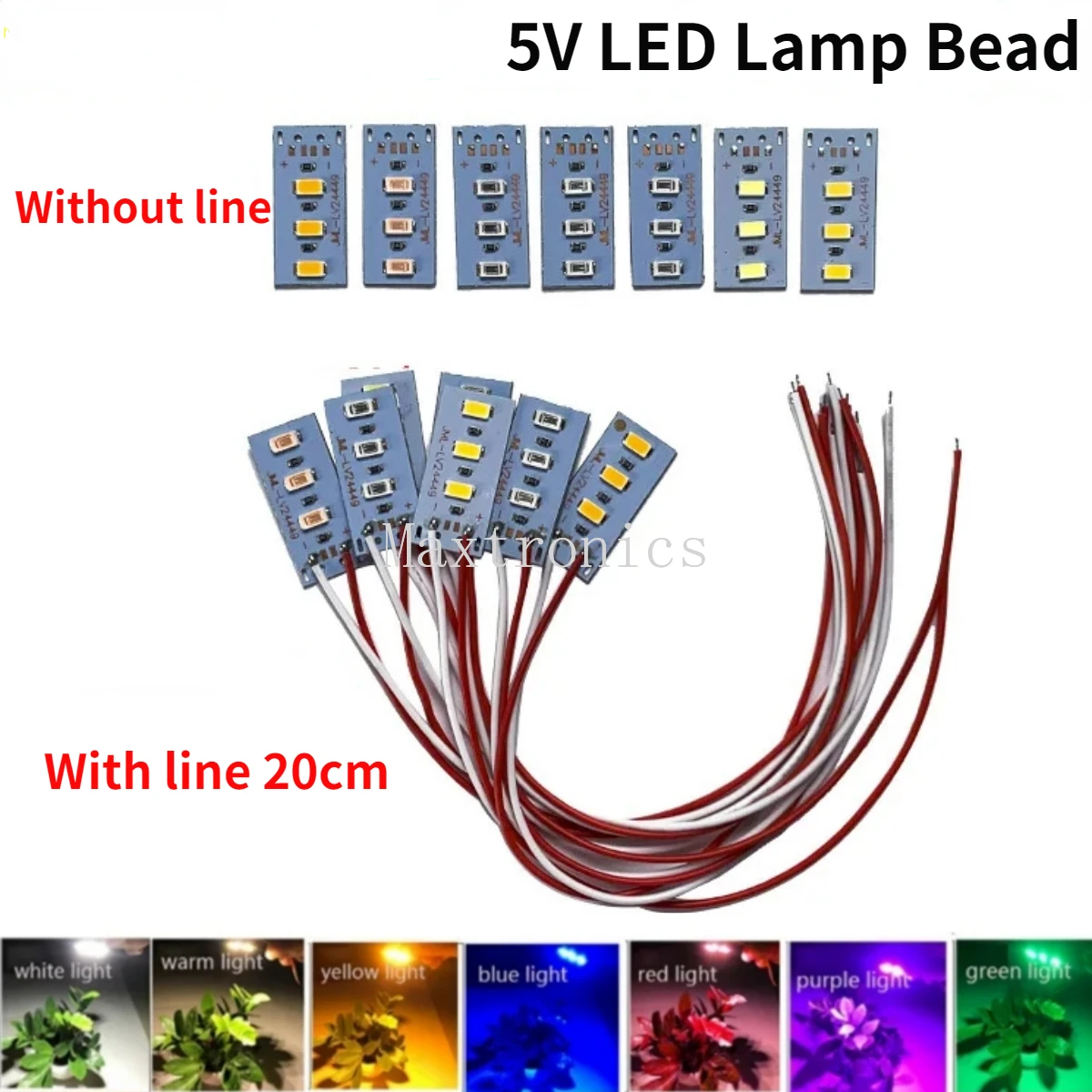 New 10pcs High Brightness 5V LED Color Lamp Bead Light Board Bulb 5730 SMD 1.5W Red Purple Yellow Green Blue Warm White Light