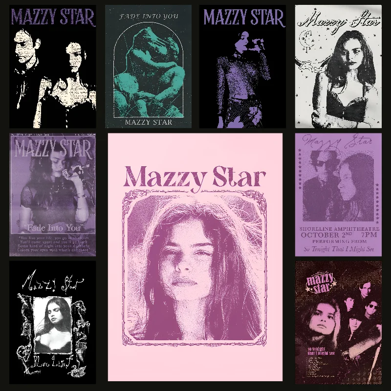 80s Nordic Pop Music Album Mazzy Star Poster Self-adhesive Art Waterproof Paper Sticker Coffee House Bar Room Wall Decor