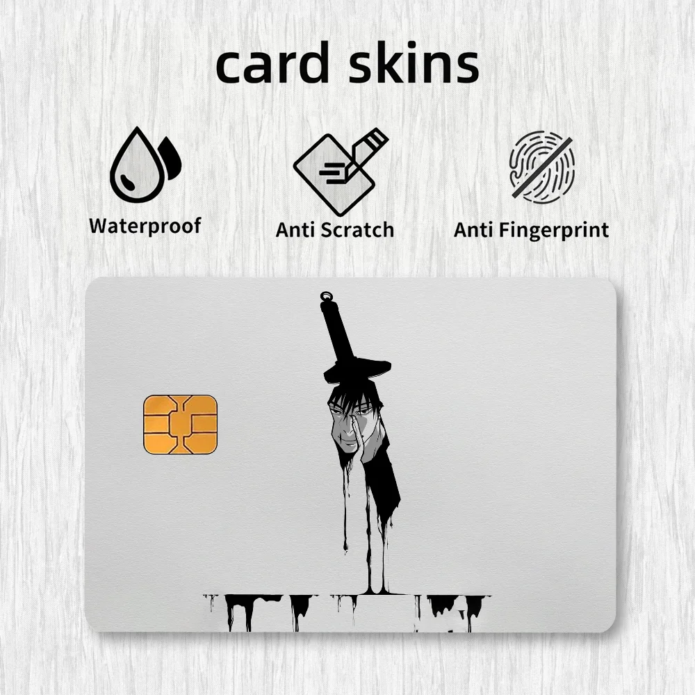 Anime Fushiguro Toji Card Stickers Credit Card DIY Card Protector Stickers Waterproof Film Skin Cover