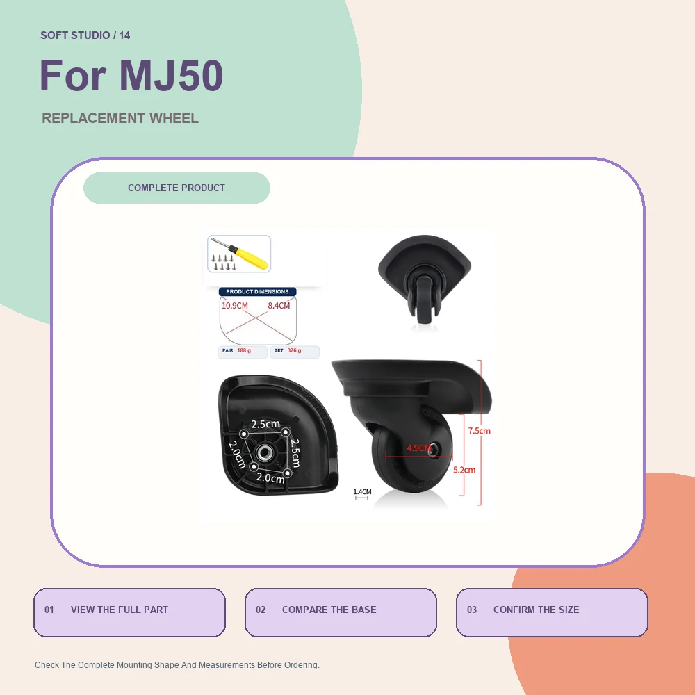 Durable Luggage Replacement Caster For Muji MJ50 Silent Suitcase Caster Repair Accessory Premium Travel