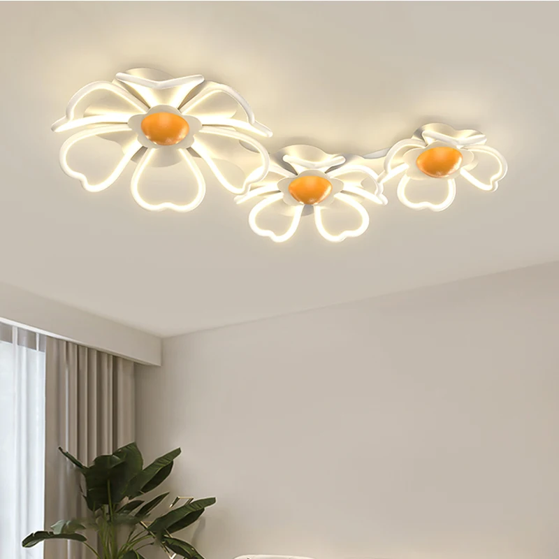 

Romantic Bedroom Flower Ceiling Lamps Modern Simple Living Room LED Ceiling Light Creative Dinging Room Study Staircase Lighting