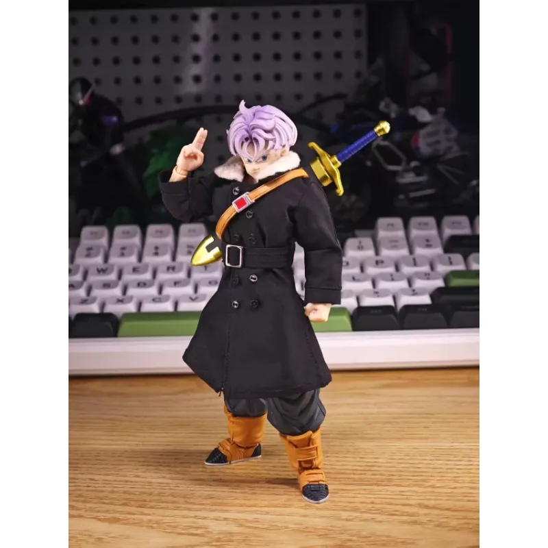 Dragon Ball 1/12 Anime Shf Torankusu Handgefertigter Langer Windbreaker mit eingebautem Eisendraht für 6'' Spielzeugfiguren Modell – Detail 5