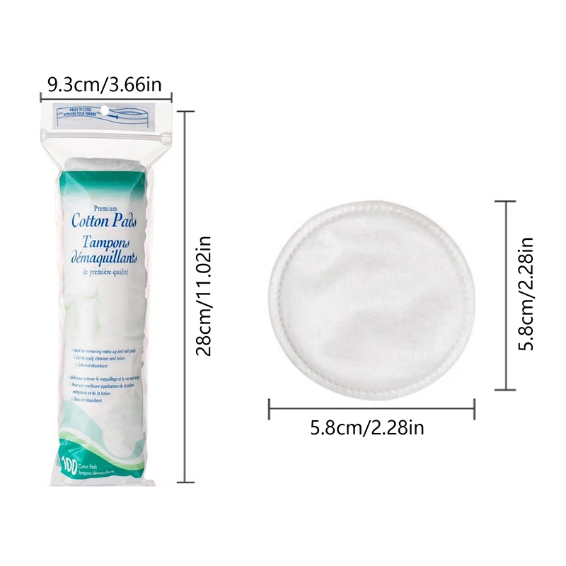 100pcs/Pack Make Up Cosmetic Cotton Pads Wipe Pads Nail Art Cleaning Pads Soft Daily Supplies Facial Cotton Makeup Remover Tool