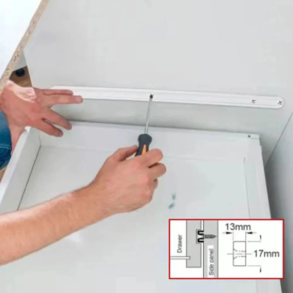 10Pcs Drawer Runners Replacement Draw Rail Plastic Drawer Slides 298mm Keyboard Cabinet Cupboard Draw Runners Furniture Hardware