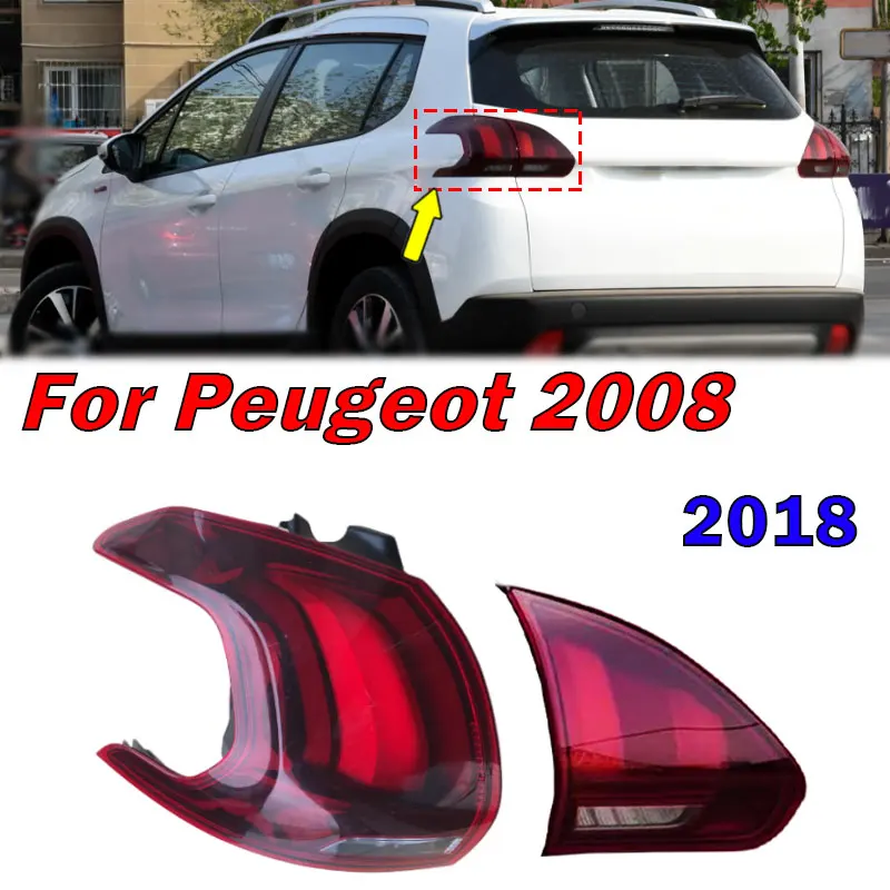 

Auto Exterior Accessories Taillight Assembly For Peugeot 2008 2018 Inside Outside LED Tail Light Signal Lamp Warning Brake Light