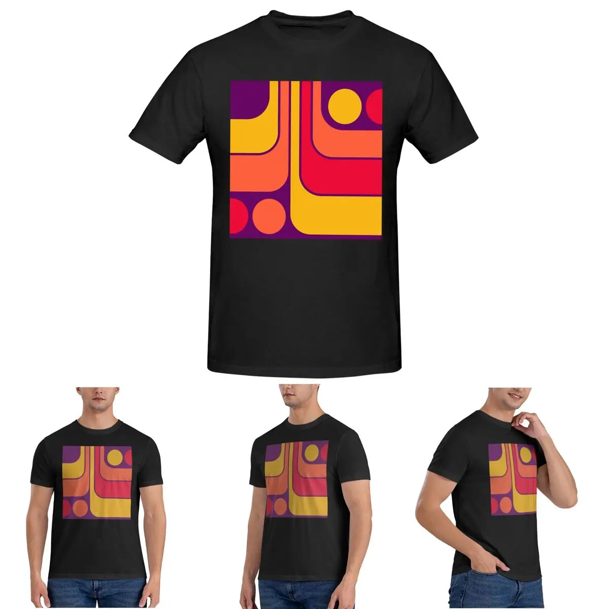 

Retro Geometric Design 626 T-Shirt for Men Cotton Oversized T Shirts Men's Tees Short O-Neck Summer Clothes Tops S-6XL