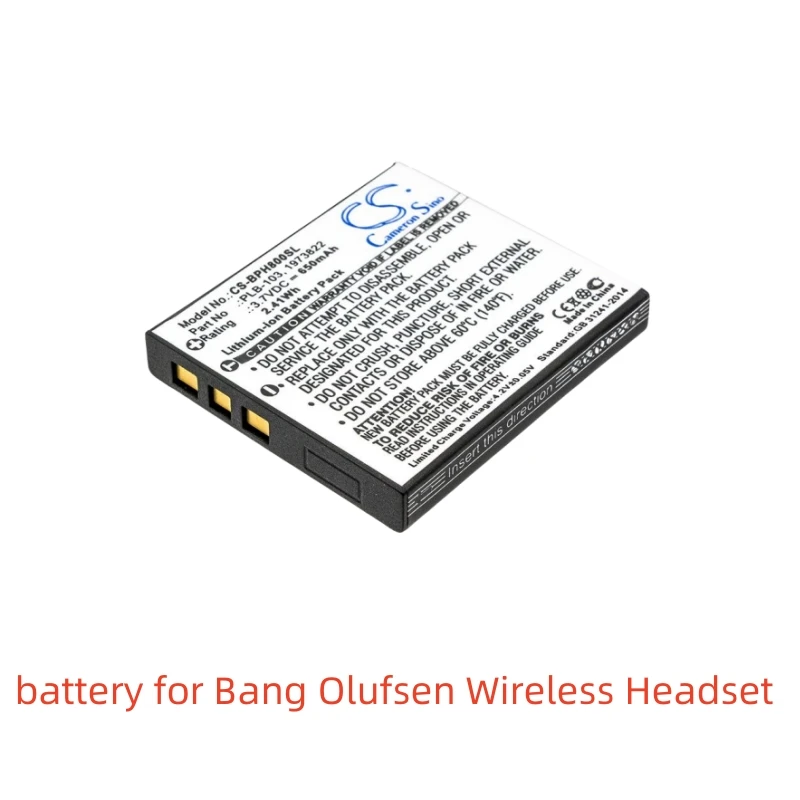 Li-ion Wireless Headset Battery for Bang & Olufsen,3.7V,650mAh,H7 H8 BeoPlay H9 BeoPlay H9,PLB-103 1973822 56467 201 012