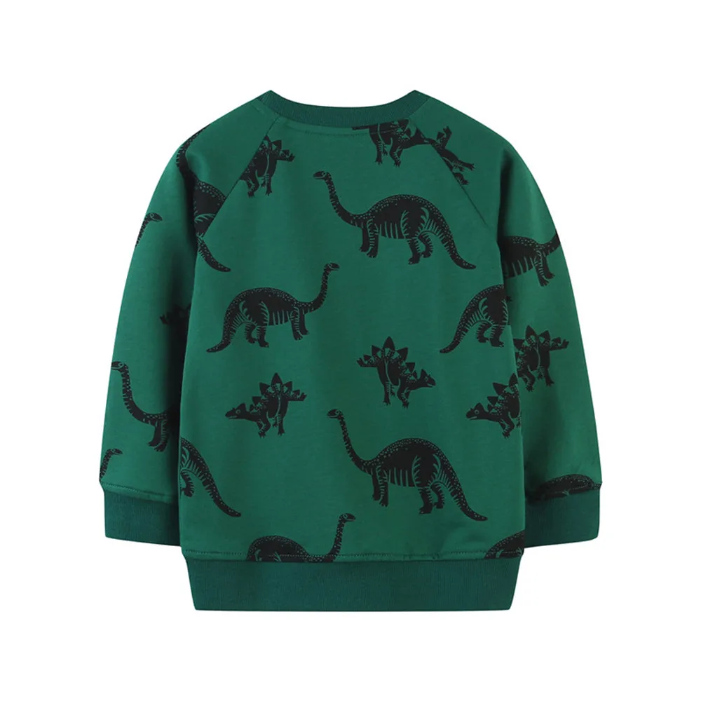 Jumping Meters 2-7T Dinosaurs Baby Boys Girls Sweatshirts For Autumn Spring Kids Long Sleeve Hooded Toddler Clothing Shirts