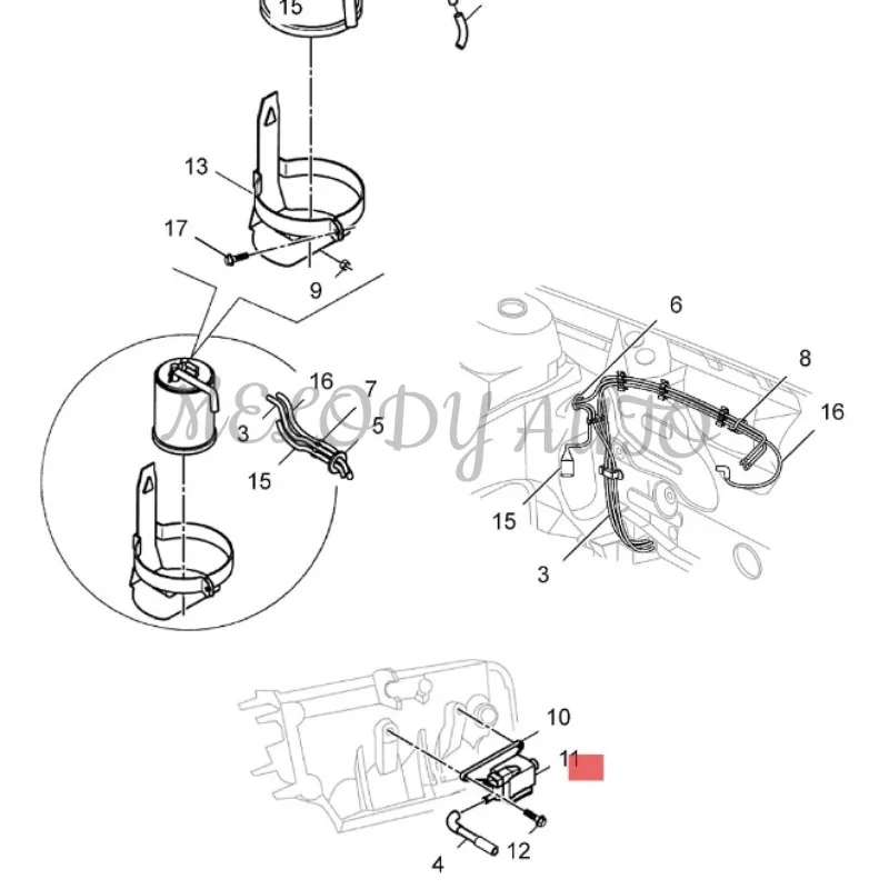 10PCS 92099895 96408211 93305381 96387487 Valvola di spurgo del vapore di sfiato del serbatoio del carburante per GM Chevrolet Aveo Matiz Epica Daewoo
