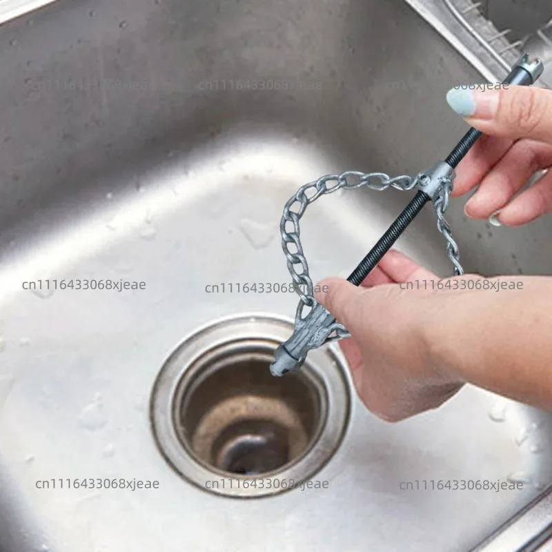 Soft shaft sewer descaling chain pipe block oil stain garden toilet bathroom kitchen cleaning drill