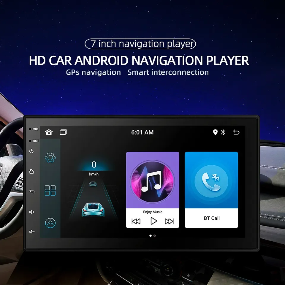 7 Inch 2 Din Android Car Multimedia Video Player HD Auto Radio BT WIFI Audio MP5 Player With GPS Navigation