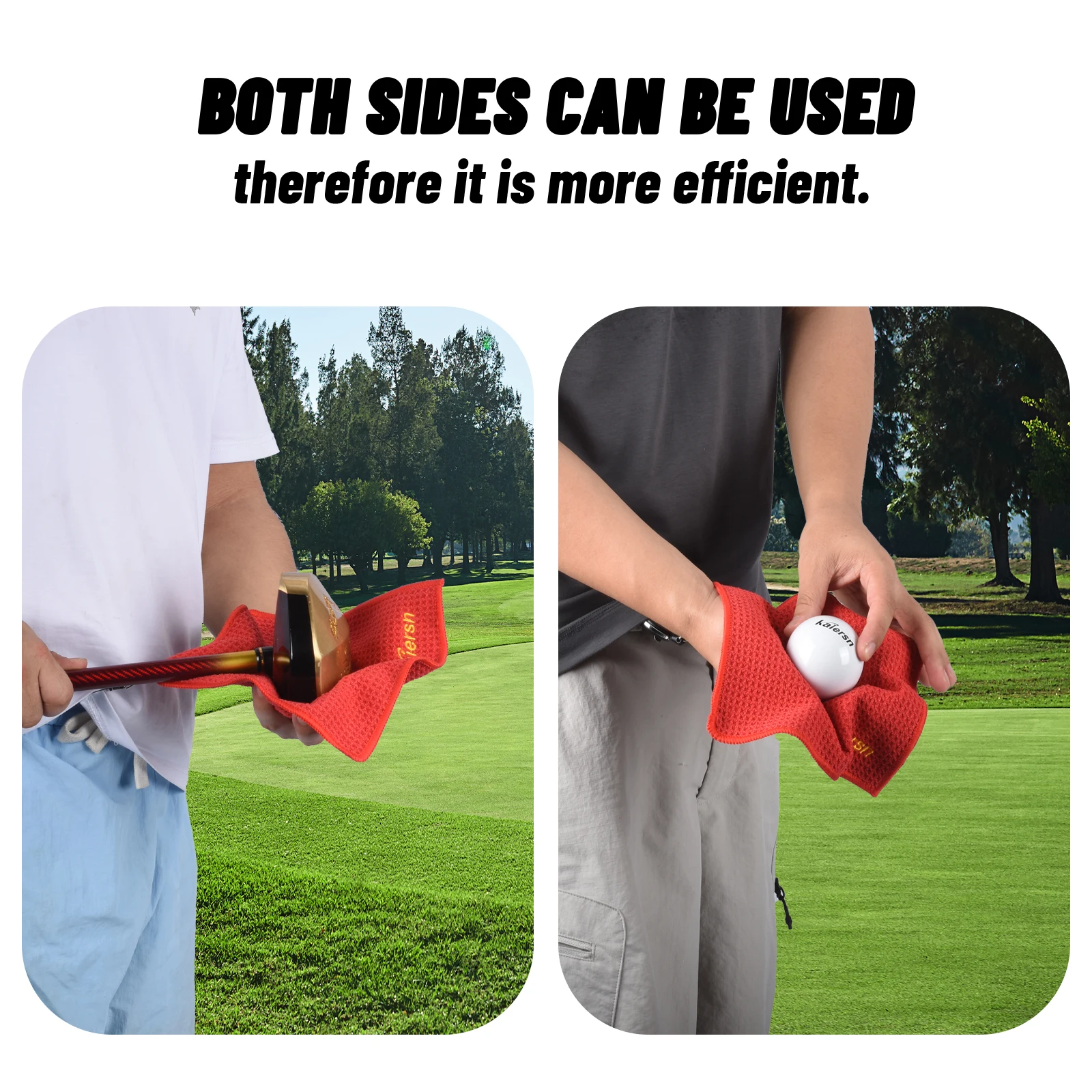 Kaiersn 20 x 20 cm Park-Golfhandtuch – Premium-Mikrofaser-Reinigungstuch für Golfschläger und Bälle, kompakt und saugfähig – Detail 5
