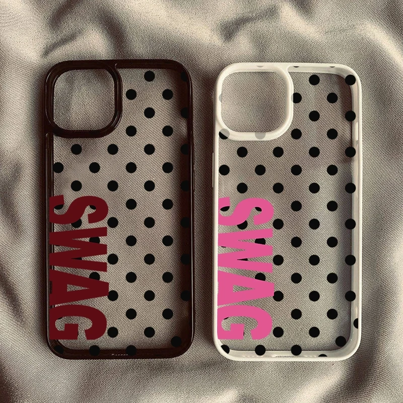 Funda de acrílico transparente con letras creativas SWAG Candy para iPhone 17 Air 16 E 15 14 Plus 13 12 11 Pro Max, con silicona transparente 3