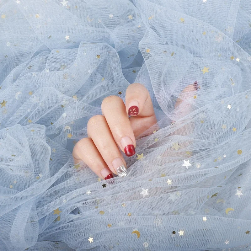 Tulle Fabric for Nail Art Photography Props Star Sky Color Net Yarn Background Product Backdrops Cloth Girl Decor Shoot Photo