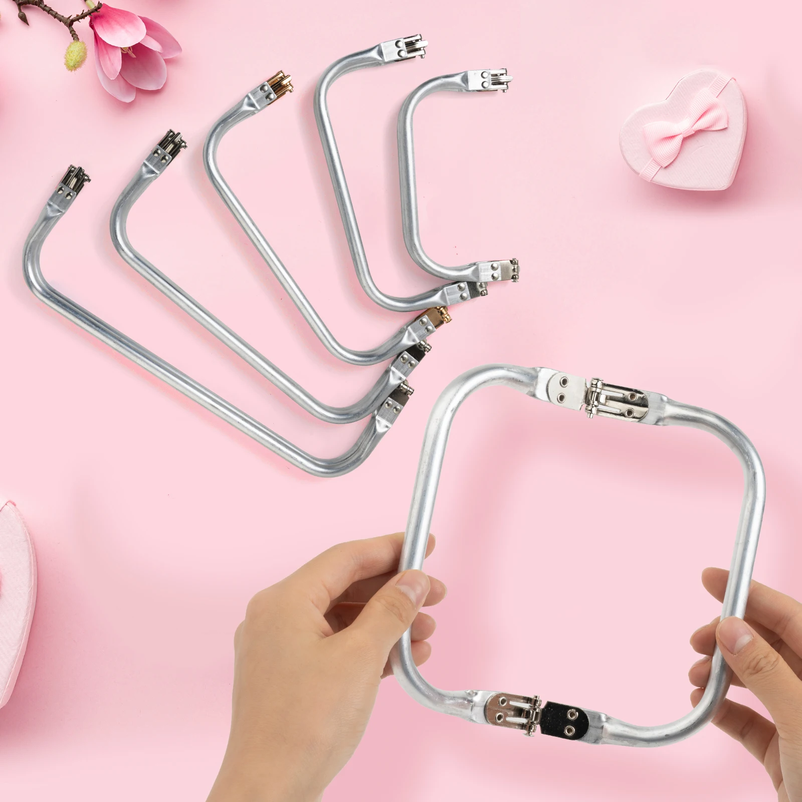 Metal Aluminum Tube Frame Bag Handle Accessories Clutch Bag Parts Bag Frame For Wallet Doctor Purse Frame Aluminum Pipe Clamp