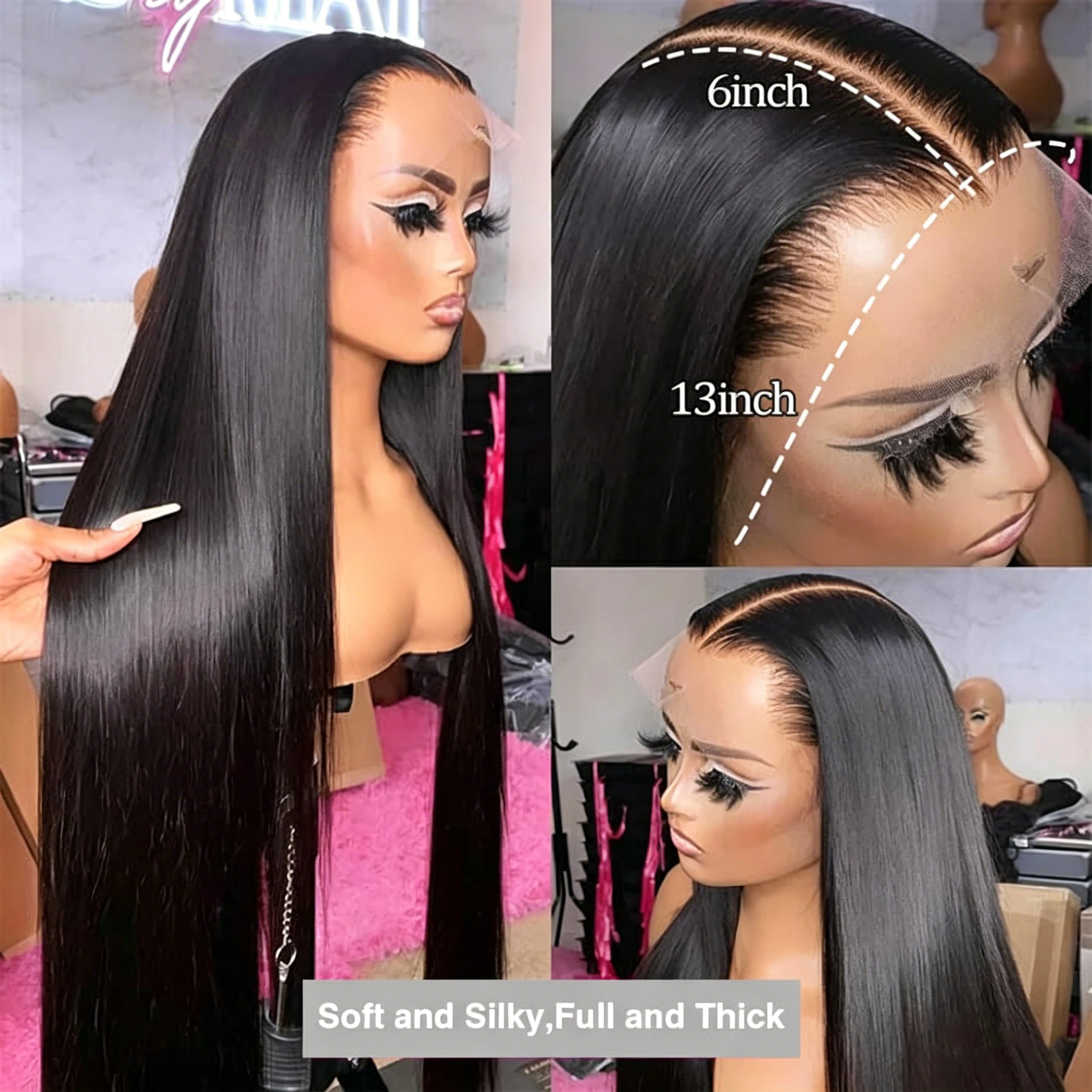 40 42 Polegada perucas de cabelo humano em linha reta 13x4 13x6 hd perucas frontais do laço para as mulheres sem cola osso em linha reta frente do laço perucas de cabelo humano