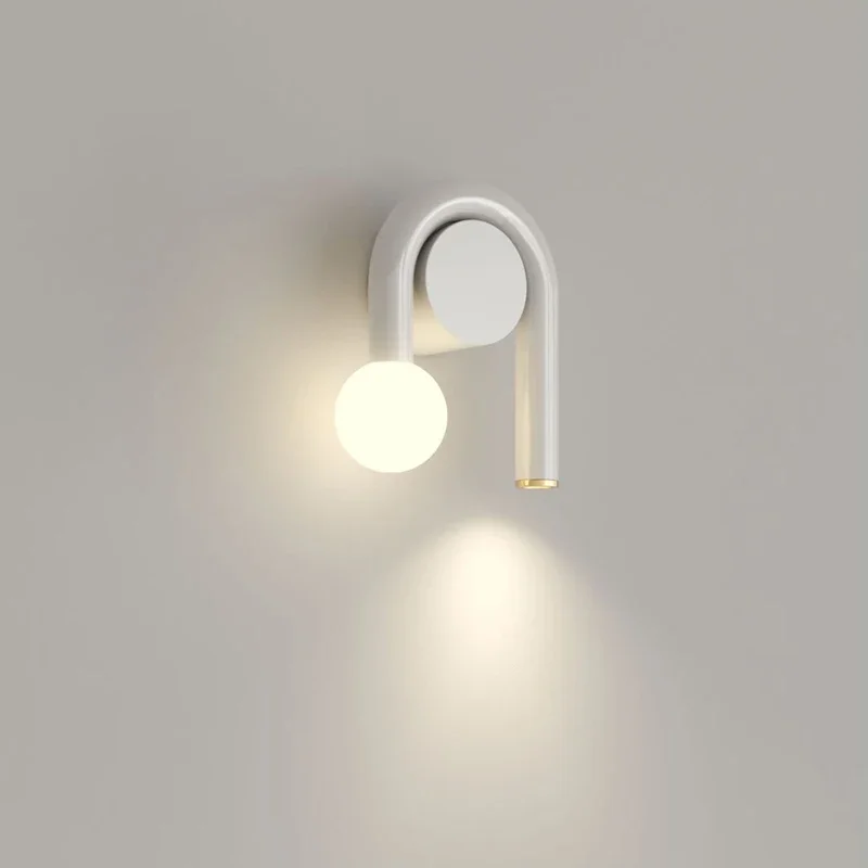 

Nordic LED Wall Lamp Minimalist U-Shaped Light for Bedroom Bedsides Study Living Room Hallway Background Wall Lighting Fixtures