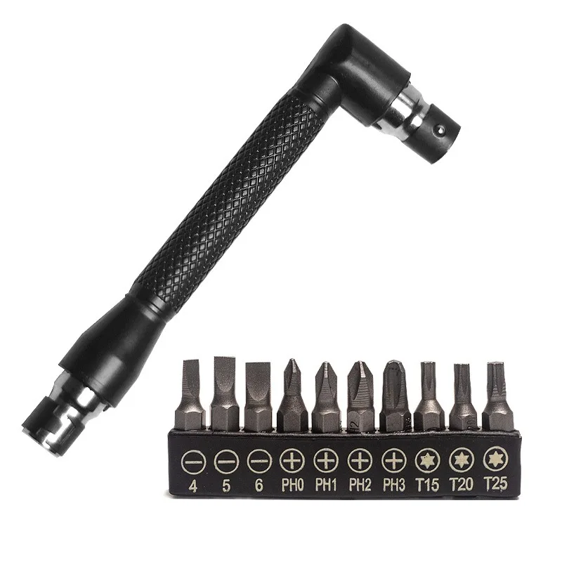 

6.35mm Manual L-shaped Socket Wrench: Double-ended Hex, Screwdriver Bit, High-quality & Durable for Maintenance
