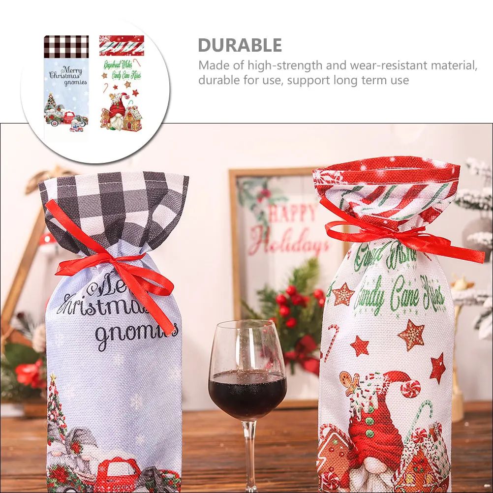 

2 Pcs Bottle Bag Decoration Drinks Holder Beverage Carrier Glass Sleeves Protector Decorative Cover Cloth Foldable