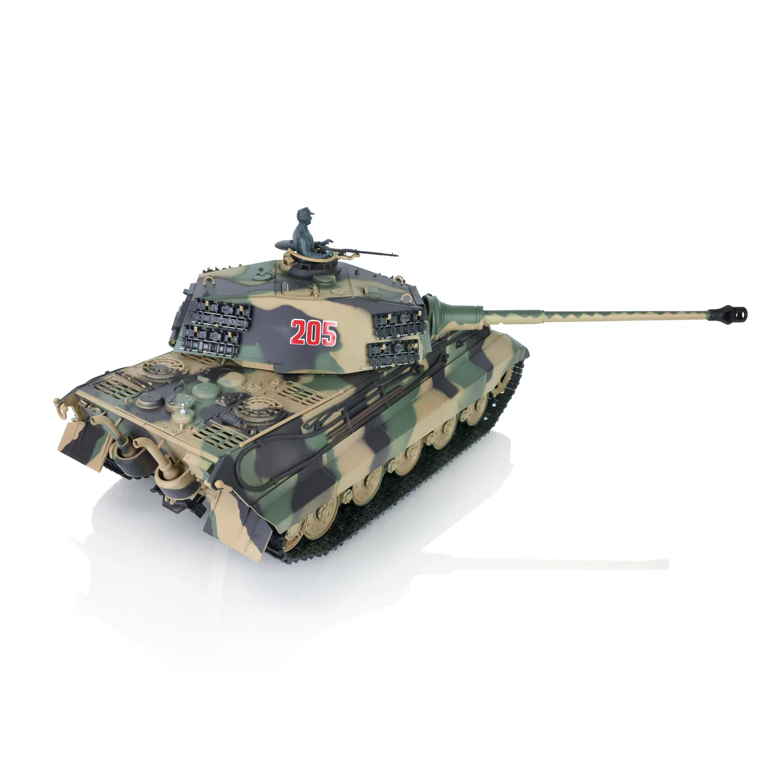 Outdoor Toys HENG LONG 1/16 7.0 Plastic German King Tiger Barrel Recoil RC Tank Model 3888A Road Wheels BB Pellets TH17518-SMT4