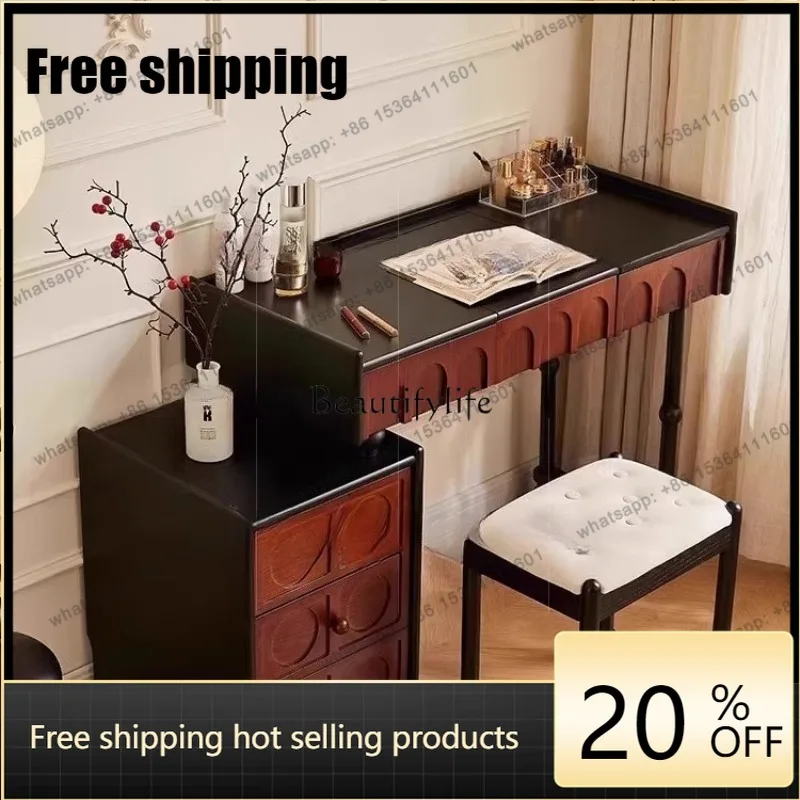 JJ French retro medieval dresser 2025 integrated bedside storage makeup table