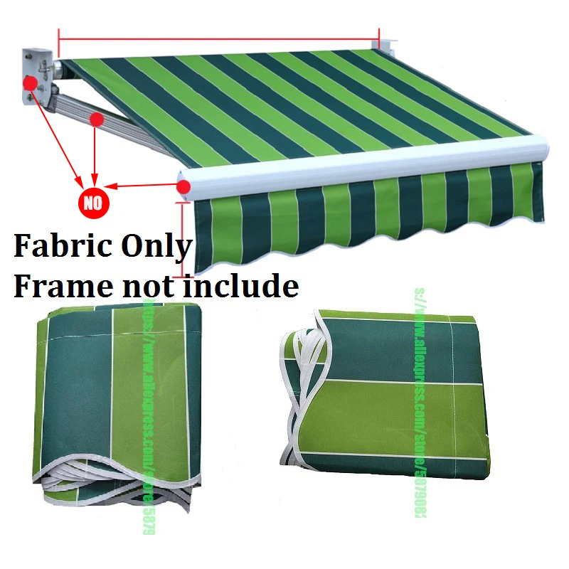 

Waterproof Green Stripe Thicken Shrinkage Telescopic Folding Awnings Outdoor Balcony Patio Tent Rain Shelter Sunshade Canopy