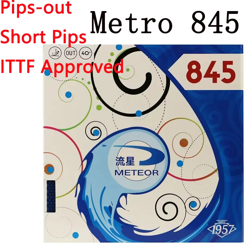

METEOR 845 Blue Table Tennis Rubber Sheet Pips-out Fast Attack Short Pips Offensive Ping Pong Sponge ITTF Approved Original