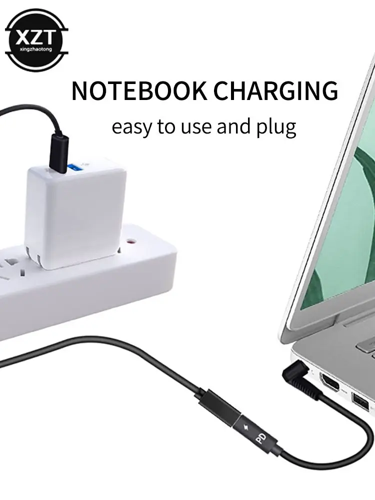 Adapter USB 3.1 Typ C (żeński) na DC 4.0*1.7 (męski) do ładowania, zasilania, kompatybilny z Lenovo, Asus, BenQ, notebookami z obsługą PD. — zdjęcie 2