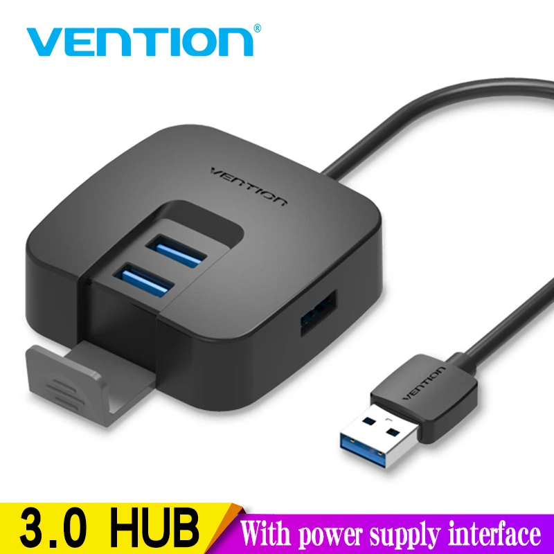 Vention 4 Port USB 3.0 HUB with Micro USB Power Port&Phone Holder USB Splitter Adapter for Laptop Card Reader Tablet Hub 0.5m 1m
