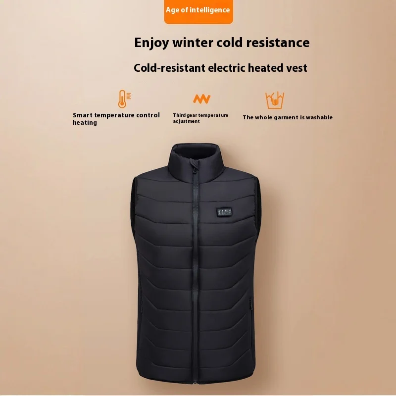 Winter New 2025 Smart Heating Vest Four Control 28 Zones Electric Heating Warm Men's Women's Same Style Motorcycle Rider Vest
