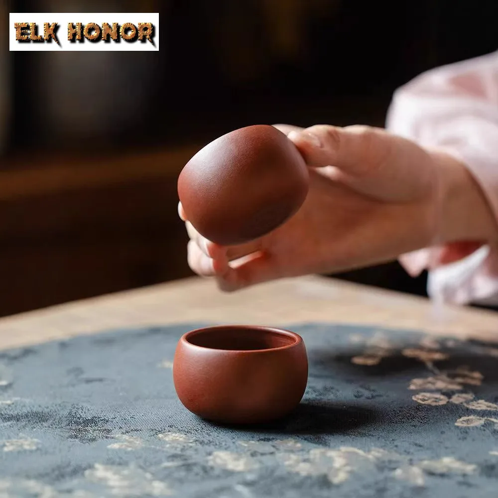 

2pc/lot Purple Clay Zhu Mud Teacup Antique Tea Bowl Single Cups Tea-tasting Meditation Cup Chazhan Master Cups Tea Ceremony 50ml