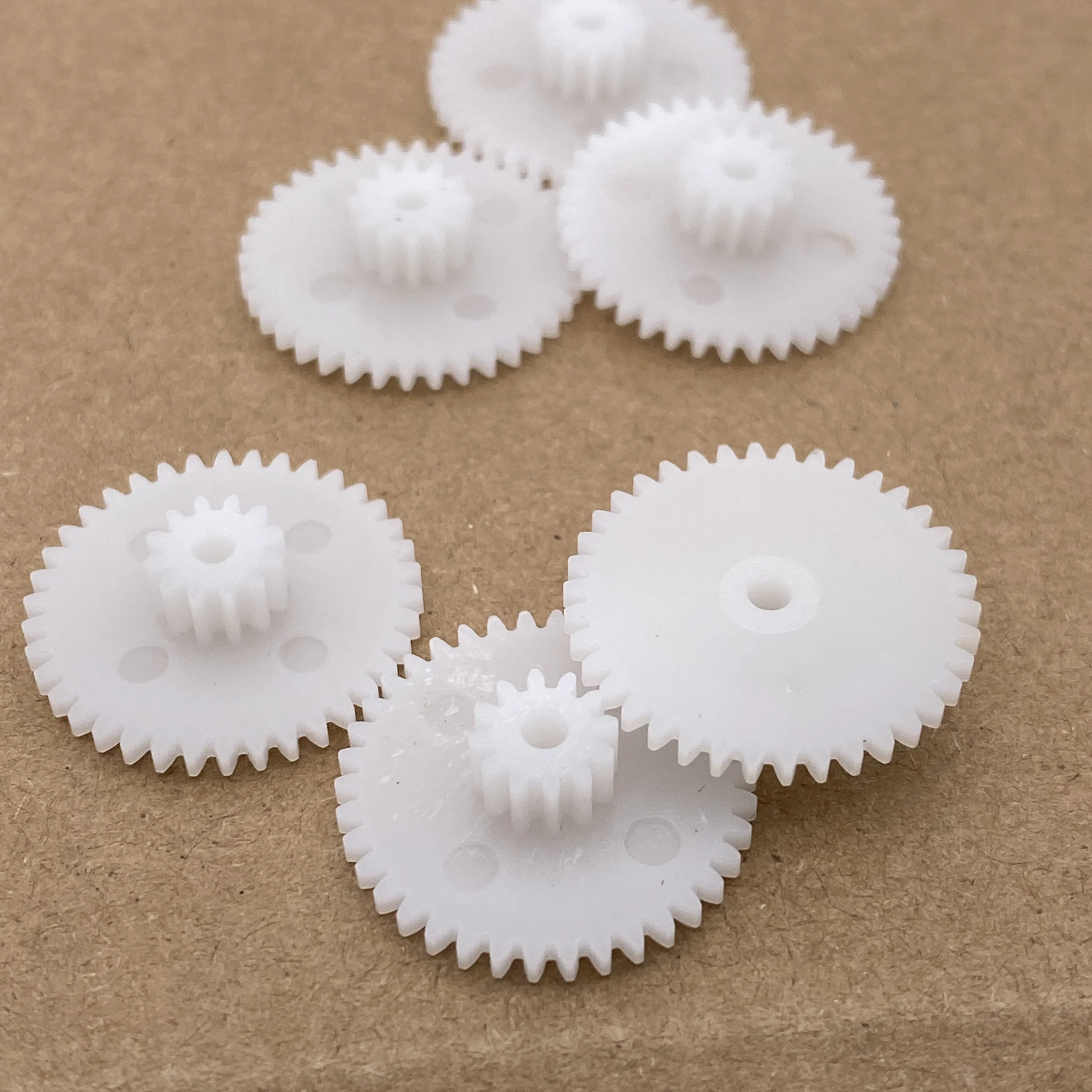 0.5M 10/12-38/40/42/44/48/56 Teeth 2mm Plastic Gear Shaft Double Layer Toy Accessories GOOD DIY