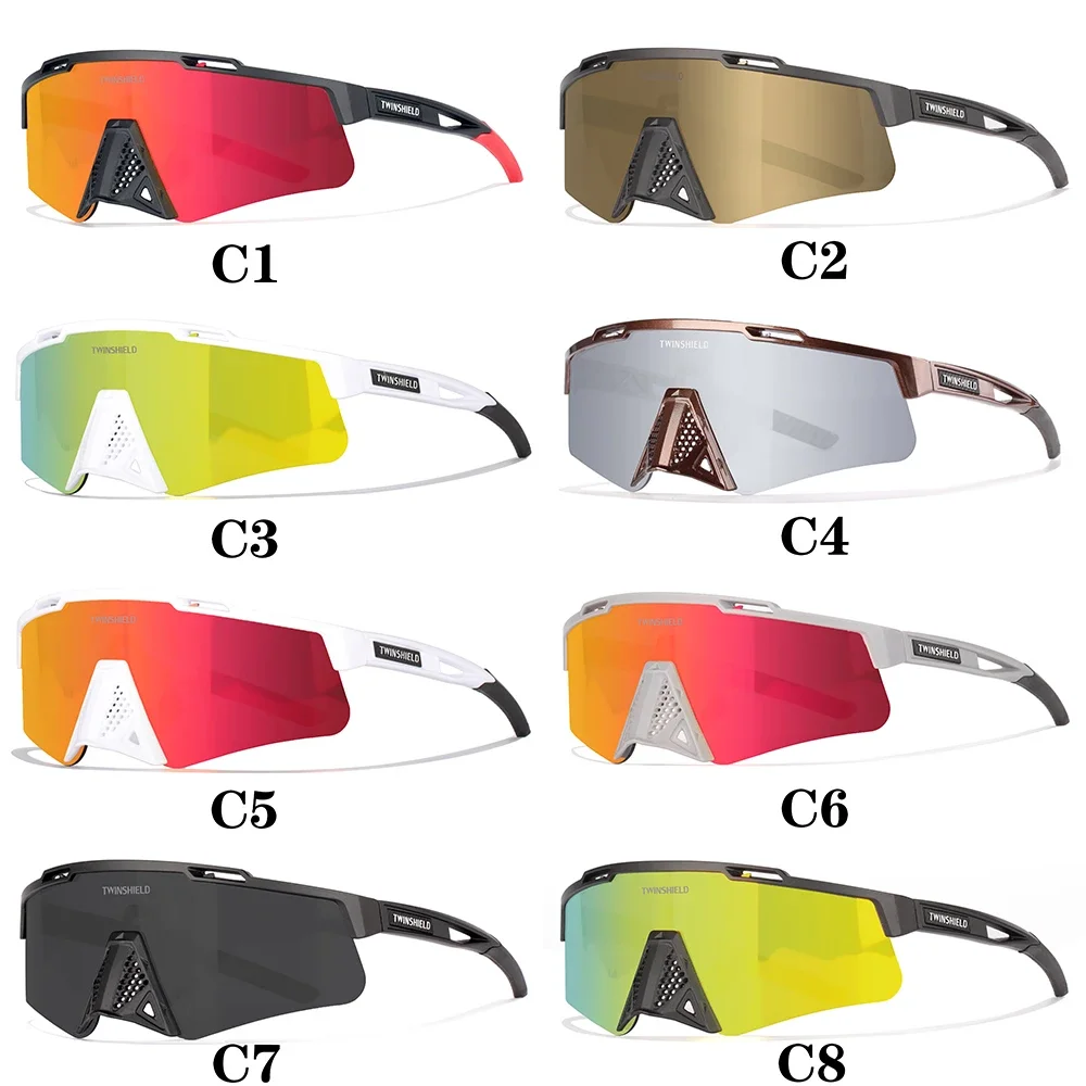 

TWINSHIEL D Running Glasses UV400 Sports Sunglasses Mountain Bike Riding Road Sports Sun glasses