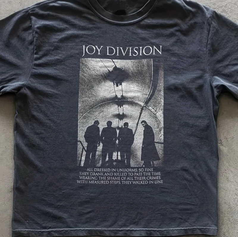 Joy Division Unisex Punk-Style T-Shirt Classic Black Tee Featuring The Iconic Band Logo Print Capturing The Essence of 2000S
