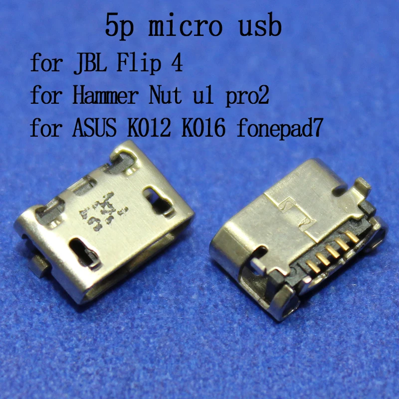5-10pcs Mini Micro USB Connector For JBL Link 10 JBL Flip 4 Tuner Charging Port Socket Power Jack 5P Micro USB For ASUS K012K016