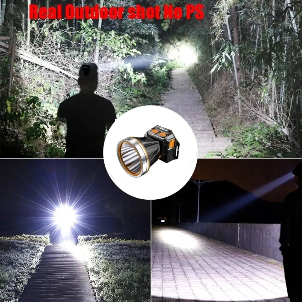 USB Rechargeable Sensor Headlights Waterproof Long-Range Head Flashlight Super Bright Power Display LED Headlamp Night Fishing