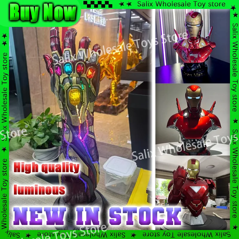 Superhero Ironman Thanos MK6 MK50 bust With LED Light GK Amine Figure statue Collectible Model home decoration customized