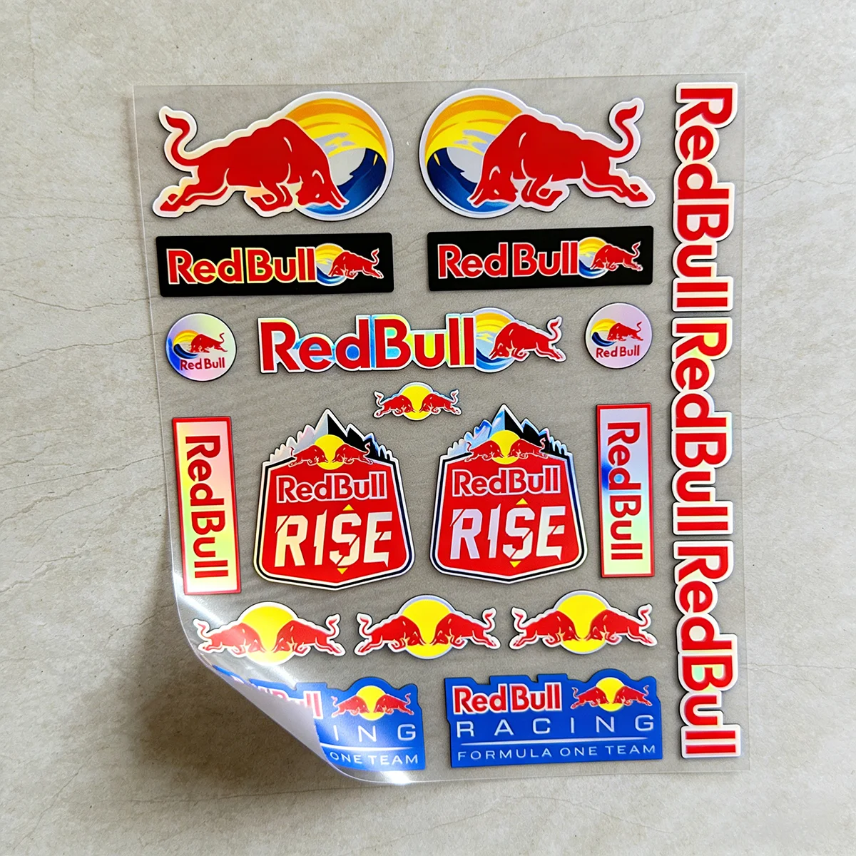 

Red Bull Logo Laser Reflective Dirt Bike Sticker Waterproof Universal Decal Kit