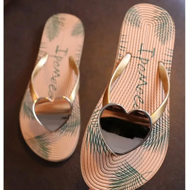 

Женские домашние тапочки Y2K с сердечками и облачками, летние шлепанцы, пляжные слайды, повседневная домашняя обувь, тапочки на платформе для ванной, женские