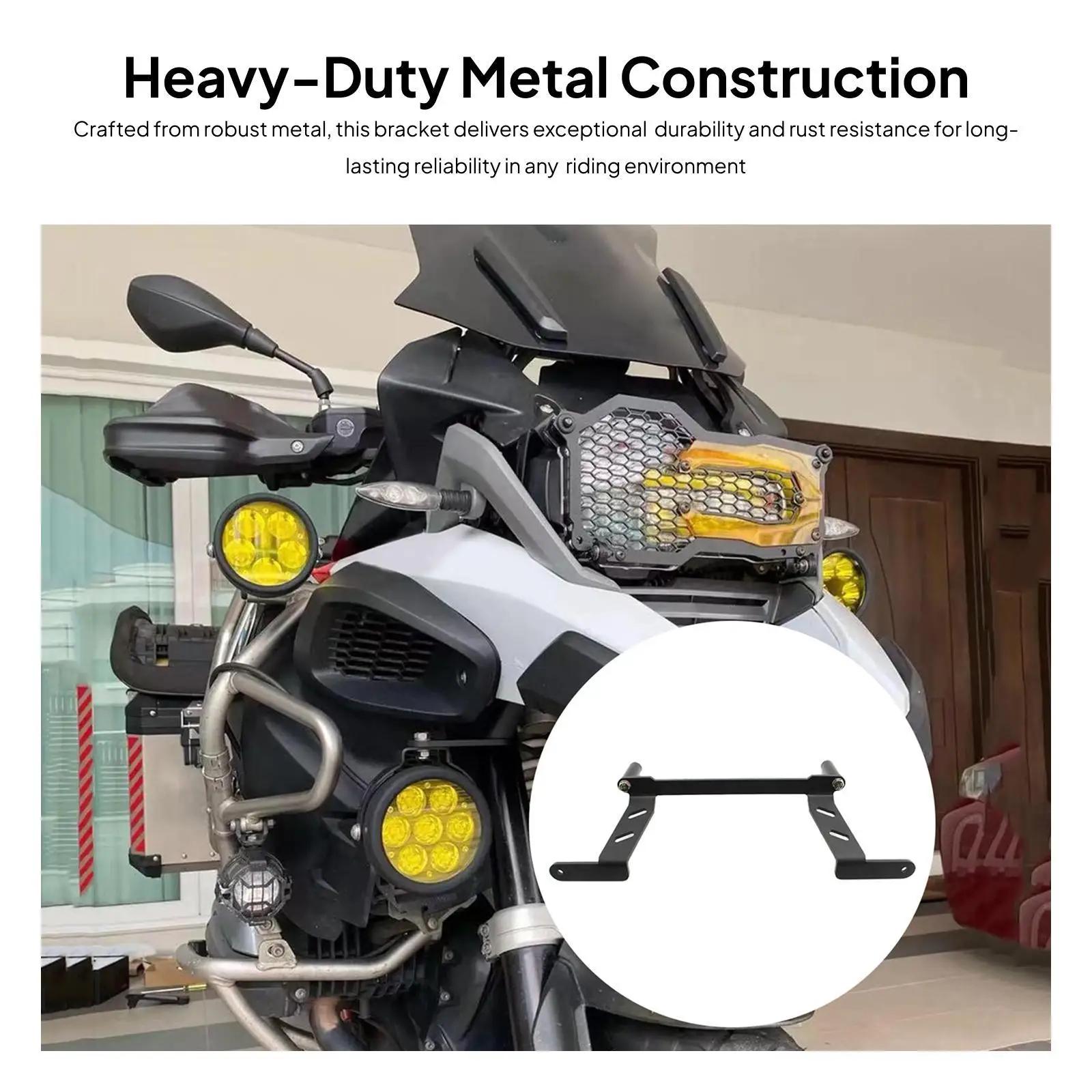 Supporto per fendinebbia ausiliario per moto Staffa in metallo nero Stent per lampada facile da installare per R1250GS LC Adv 2019 2020