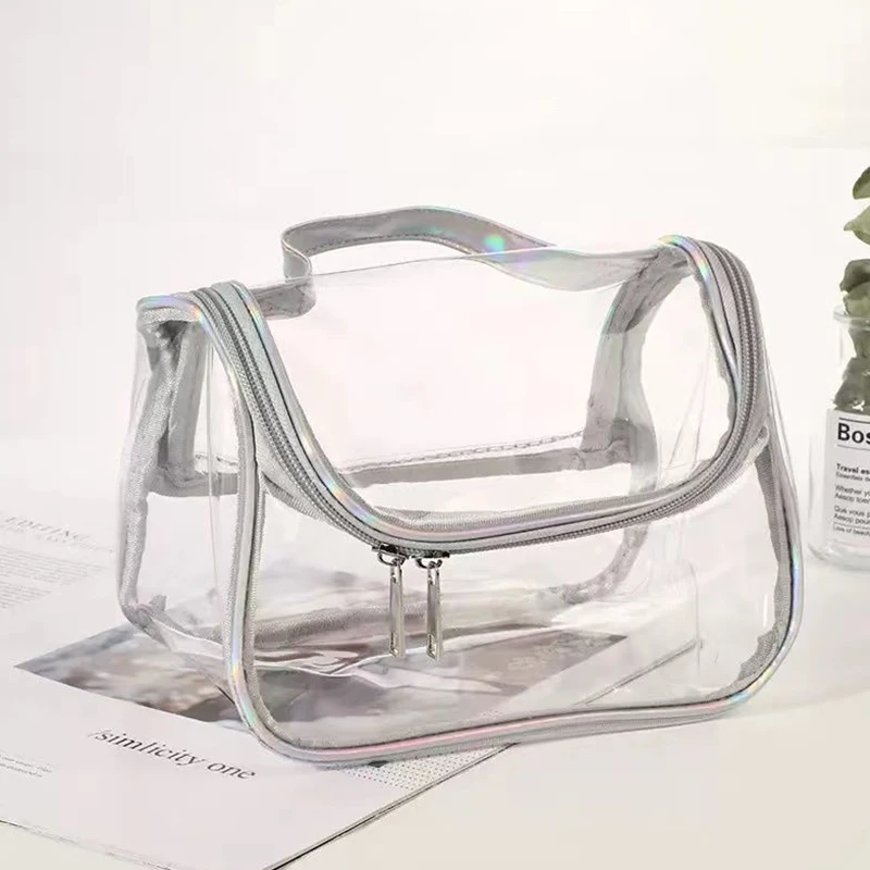 Transparent Cosmetic Bag PVC Waterproof Makeup Storage Case Travel Organizer Pouch Beauty Case Bath Toiletry Wash Bag