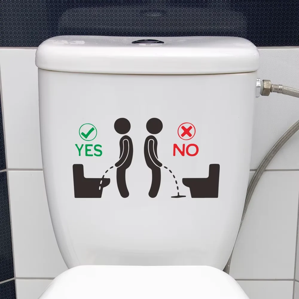 1Pc 3D Toilet Stickers Personality Antics Removable Toilet Stickers Bathroom Toilet Decoration Self-adhesive Wall Stickers