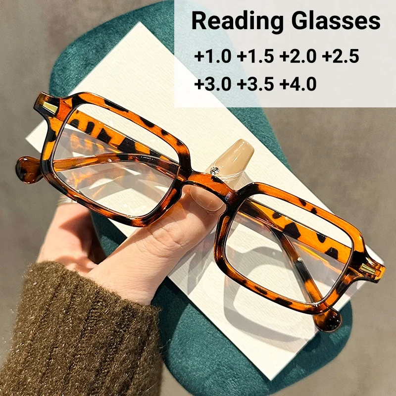 

New Square Small Frame Rice Nail Presbyopia Glasses Anti-Blue Light Glasses Optical Prescription Eyeglasses +1.0 TO +4.0