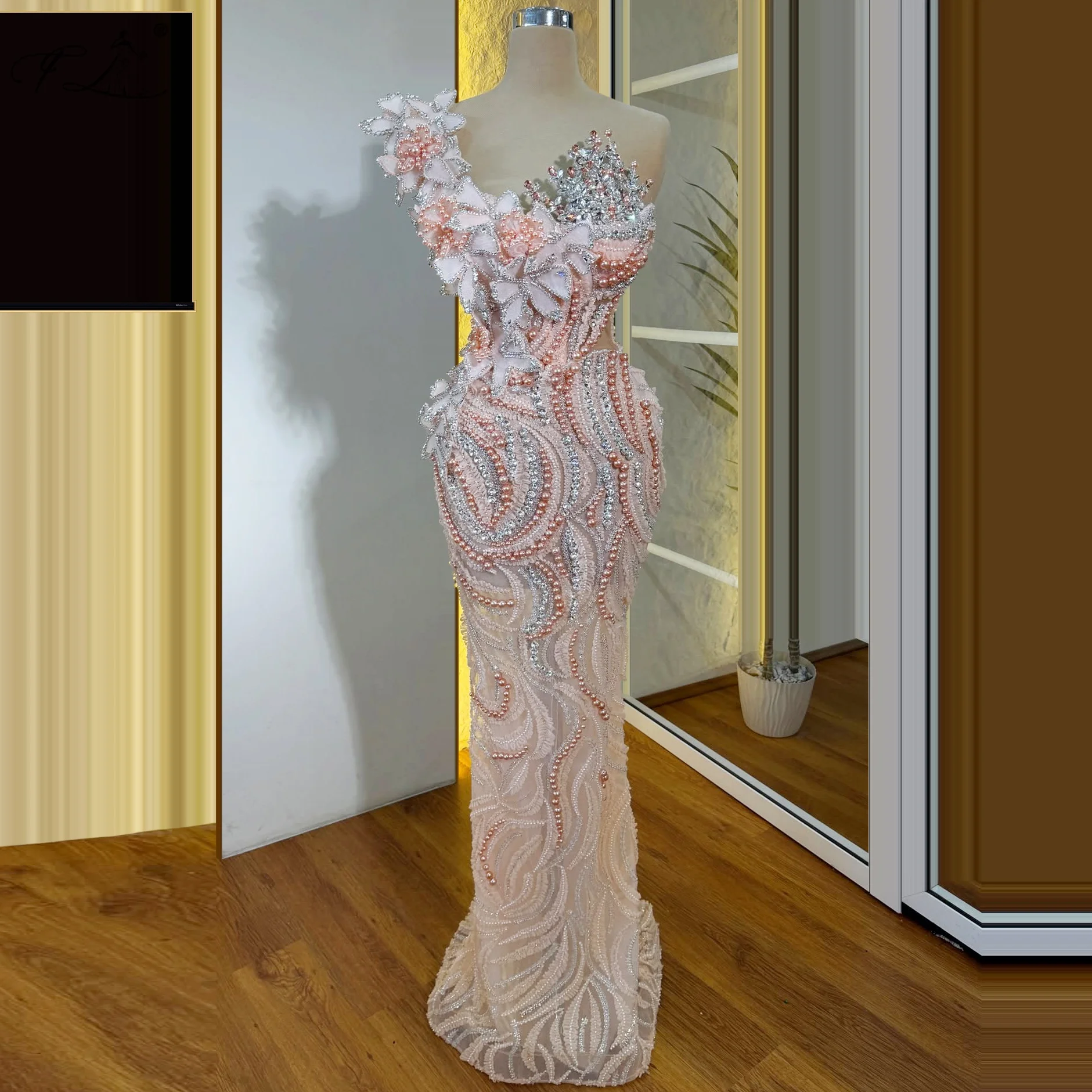 

Платье русалки с цветочным принтом, розовое вечернее платье без бретелек с кристаллами, платье длиной до пола, элегантное вечернее платье для женщин, настраиваемое